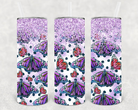 Butterflies 20 Oz Skinny Tumbler