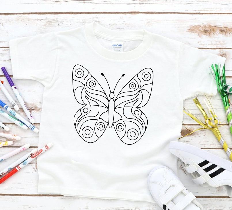 Butterfly Coloring Graphic Tee Graphic Tee