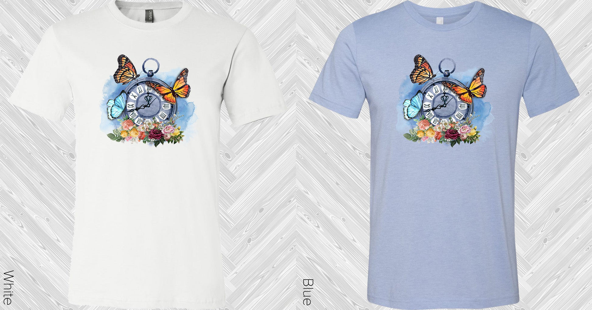 Butterfly With Clock Graphic Tee Graphic Tee