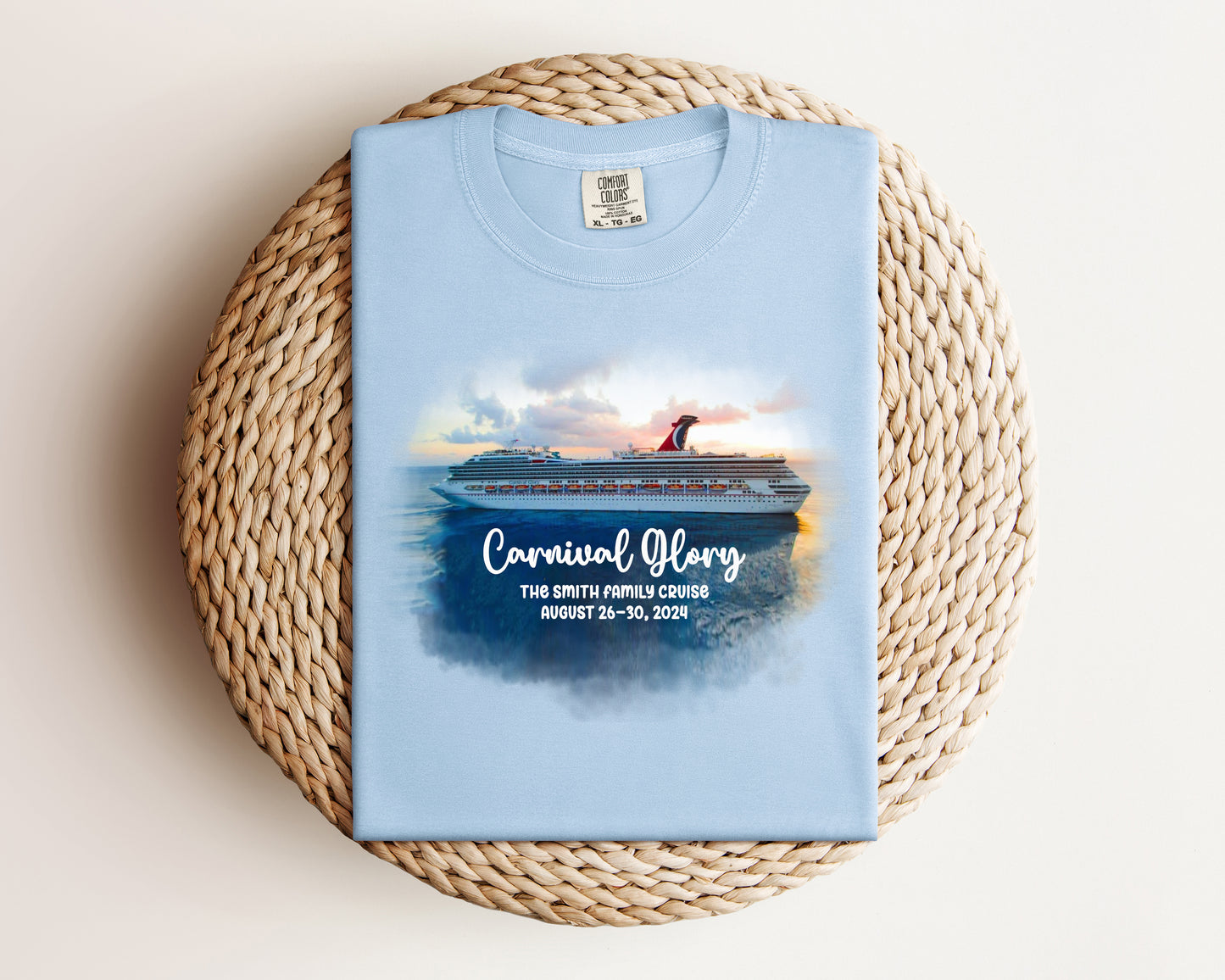 Custom Cruise Tee with Ship Photo Graphic Tee