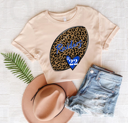 Customized Football Team with Number Graphic Tee