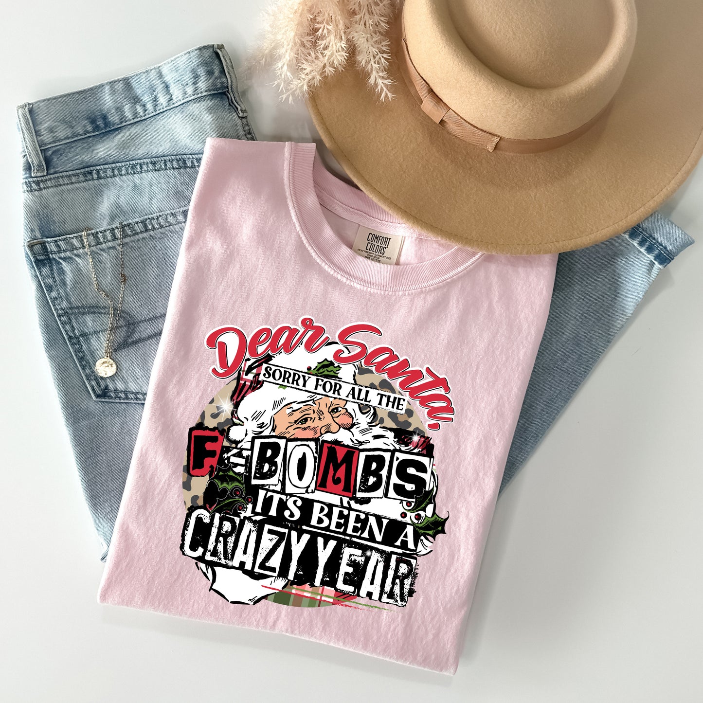 Dear Santa Sorry for All the F-Bombs Graphic Tee