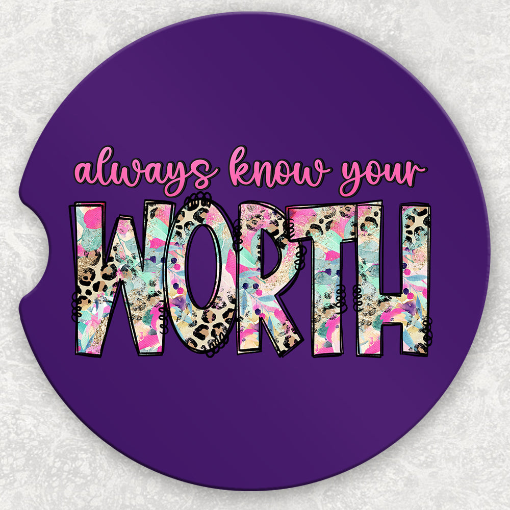 Car Coaster Set - Always Know Your Worth