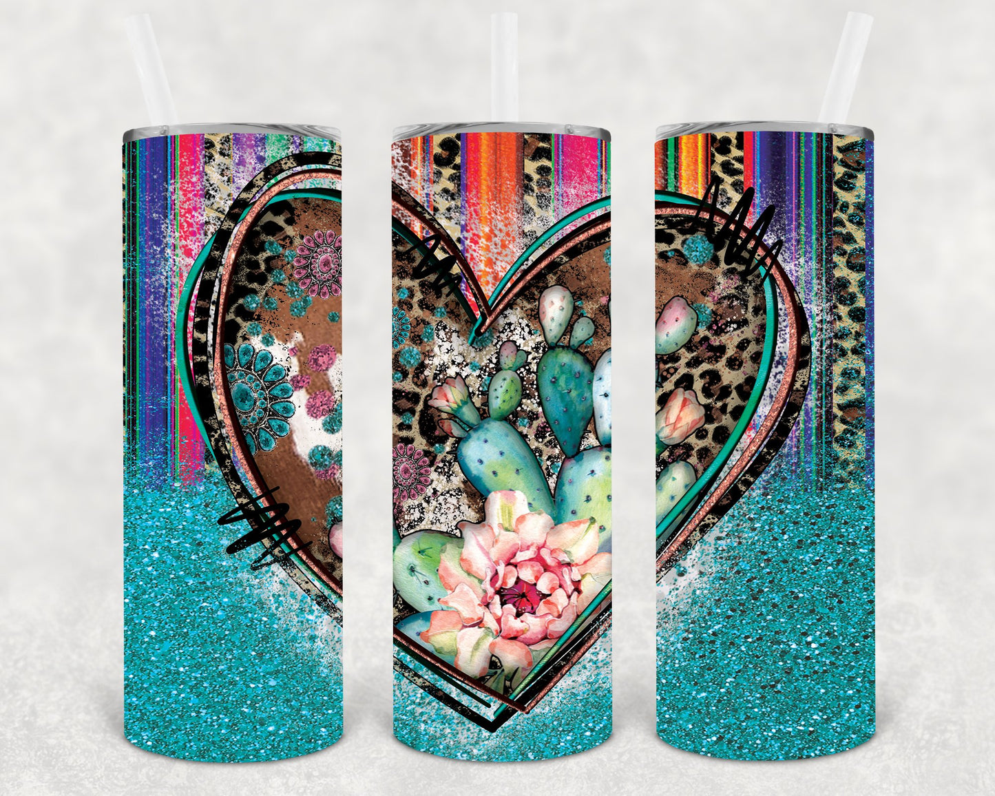 Cactus Serape 20 Oz Skinny Tumbler