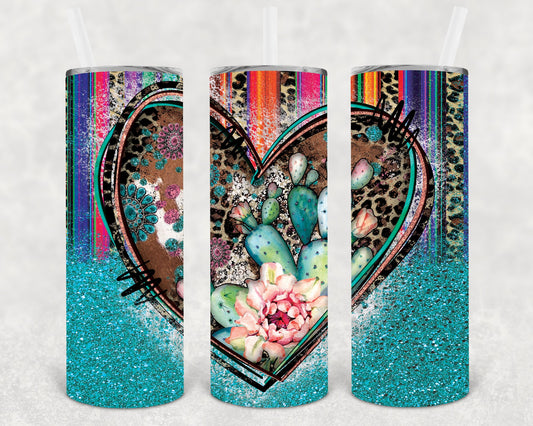 Cactus Serape 20 Oz Skinny Tumbler
