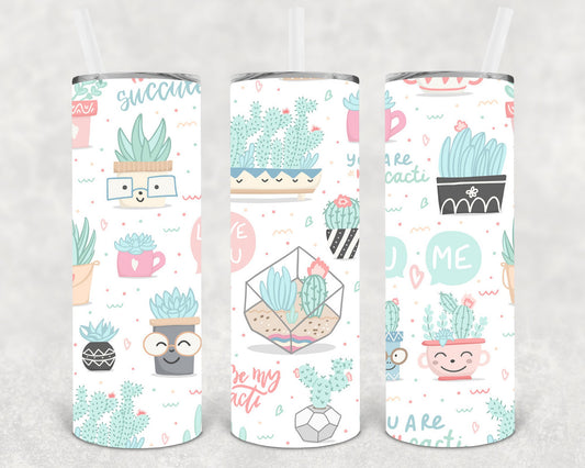 Cute Cactus 20 Oz Skinny Tumbler
