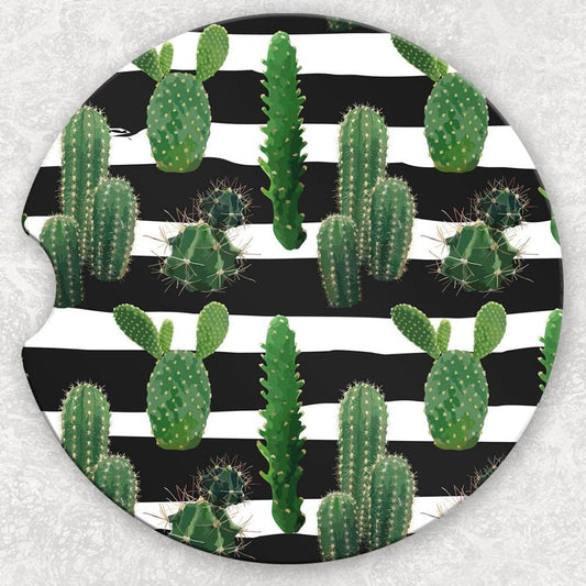 Car Coaster Set - Cactus And Stripes