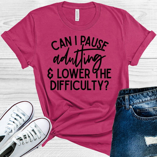 Can I Pause Adulting & Lower The Difficulty Graphic Tee Graphic Tee