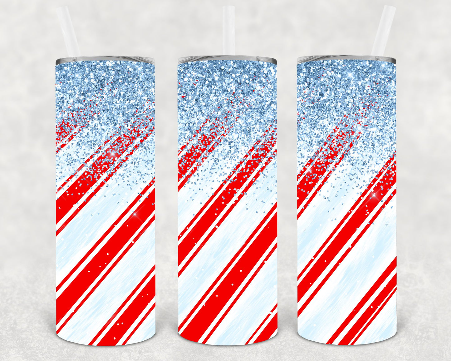 Candy Cane 20 Oz Skinny Tumbler