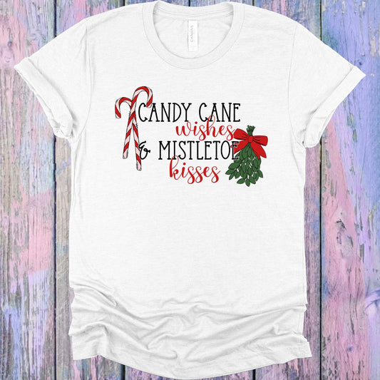 Candy Cane Wishes & Mistletoe Kisses Graphic Tee Graphic Tee