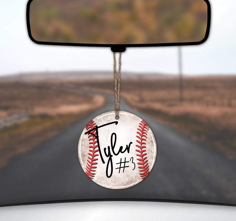 Personalized Baseball Car Charm Ornament
