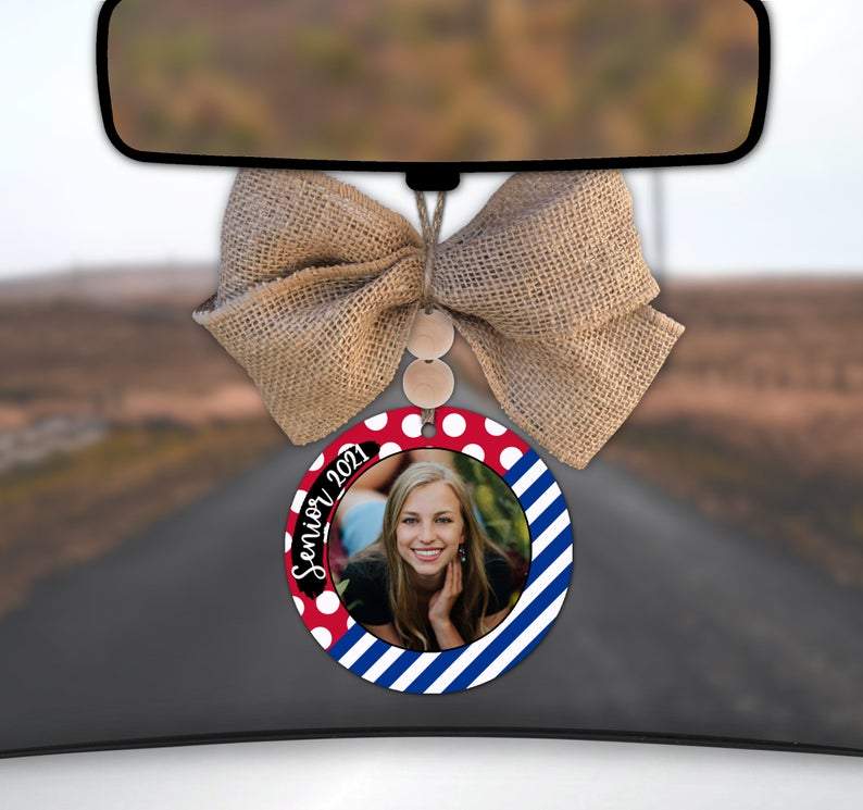 Red/royal Photo Car Charm Ornament