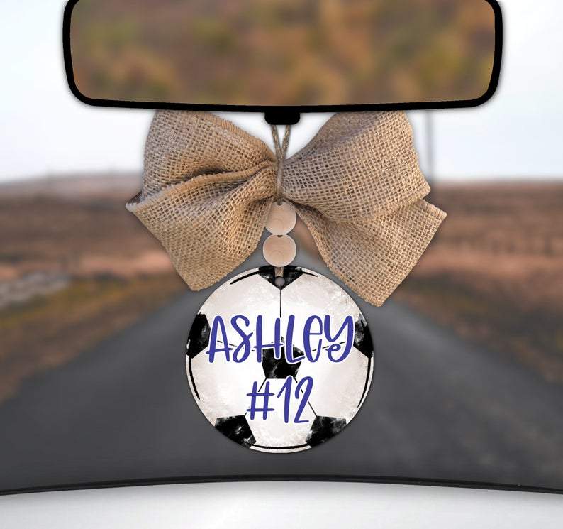 Personalized Soccer Car Charm Ornament