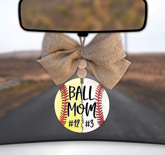 Personalized Softball/baseball Car Charm Ornament