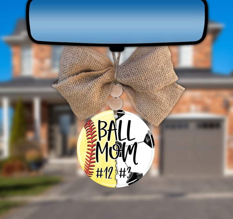 Personalized Softball/soccer Car Charm Ornament