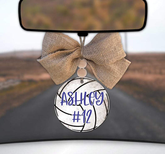 Personalized Volleyball Car Charm Ornament