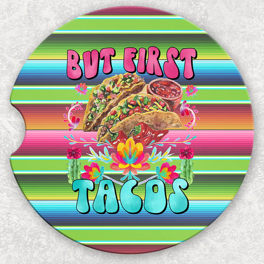 Car Coaster Set - But First Tacos