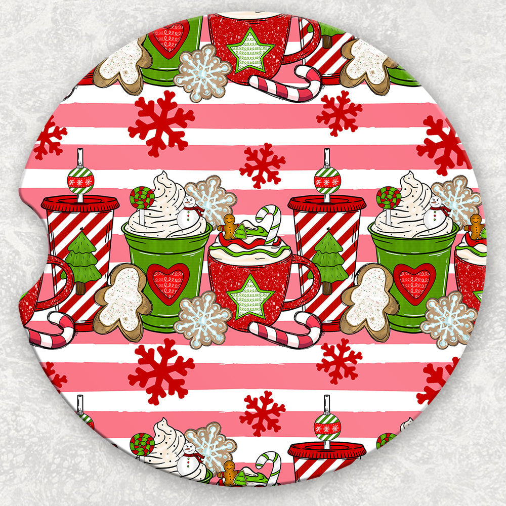 Car Coaster Set - Christmas Coffee