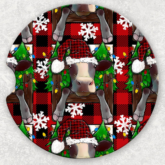 Car Coaster Set - Christmas Cow