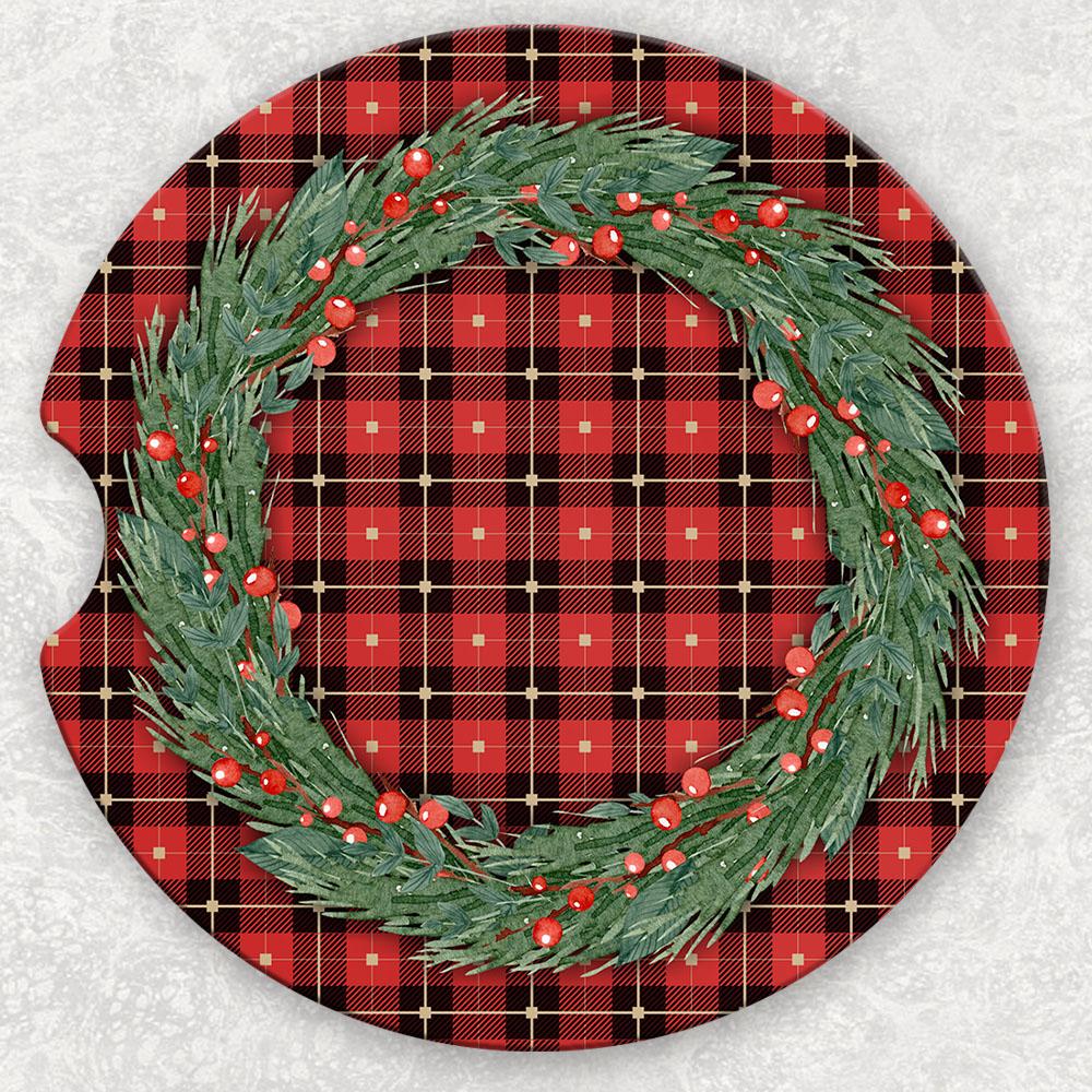 Car Coaster Set - Christmas Wreath