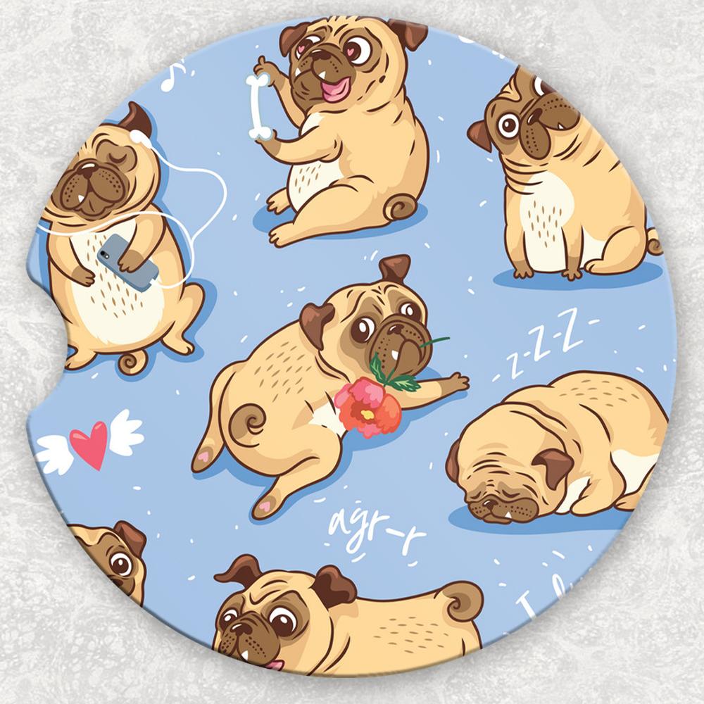 Car Coaster Set - Pugs