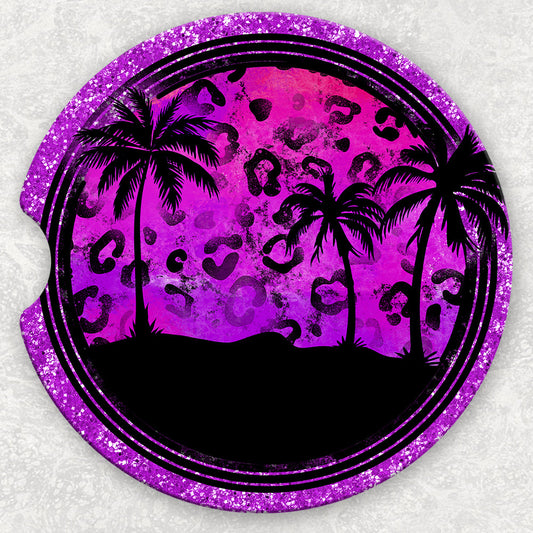 Car Coaster Set - Purple Sunset