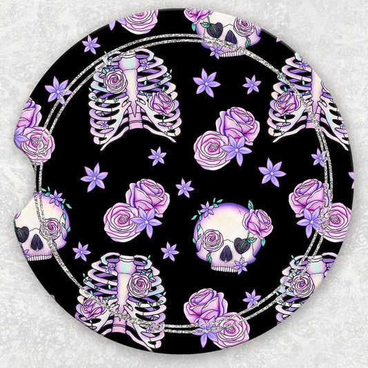 Car Coaster Set - Skeleton And Floral