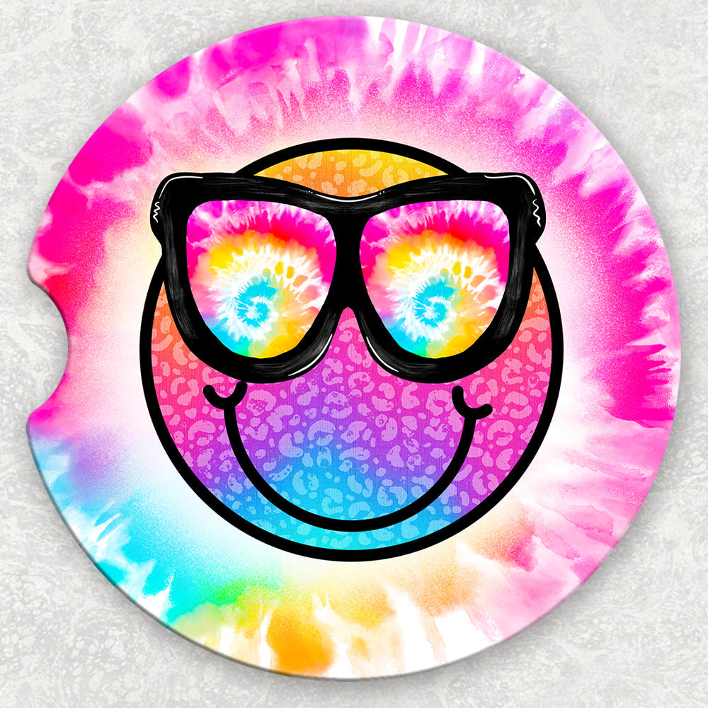 Car Coaster Set - Tie Dye Smile