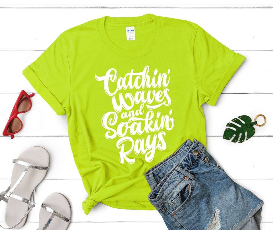 Catchin Waves And Soakin Rays Graphic Tee Graphic Tee