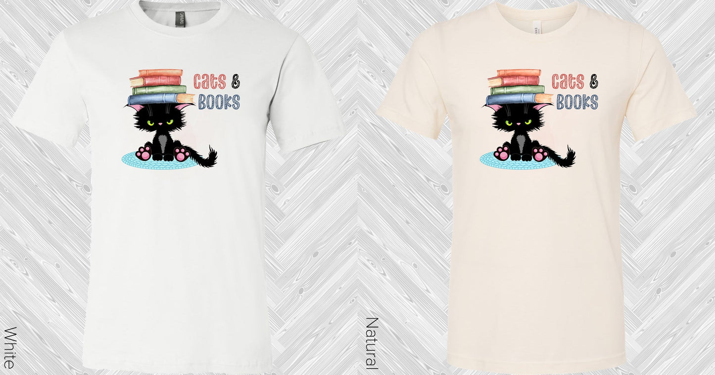 Cats And Books Graphic Tee Graphic Tee