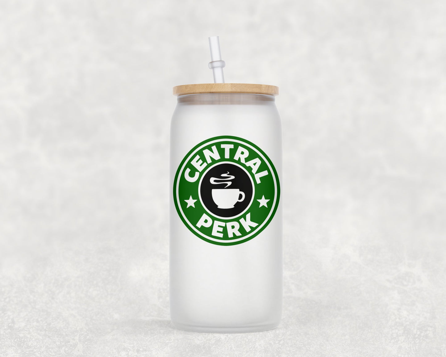Central Perk 16 Oz Glass Can Coffee Mug