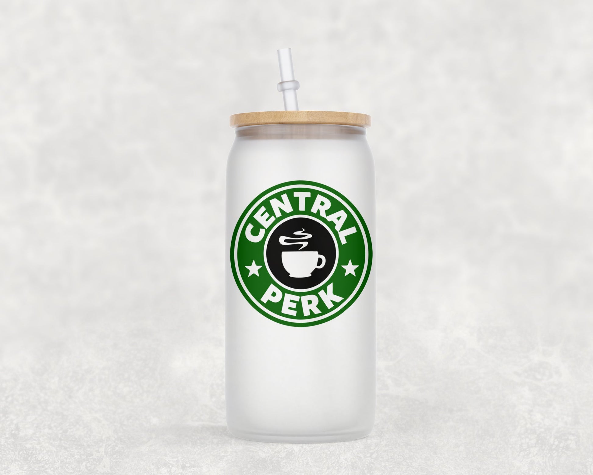 Central Perk 16 Oz Glass Can Coffee Mug