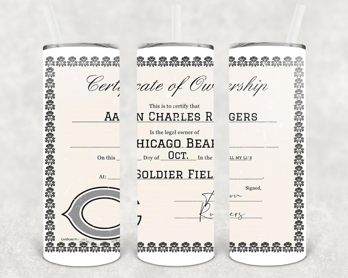 Certificate Of Ownership 20 Oz Skinny Tumbler