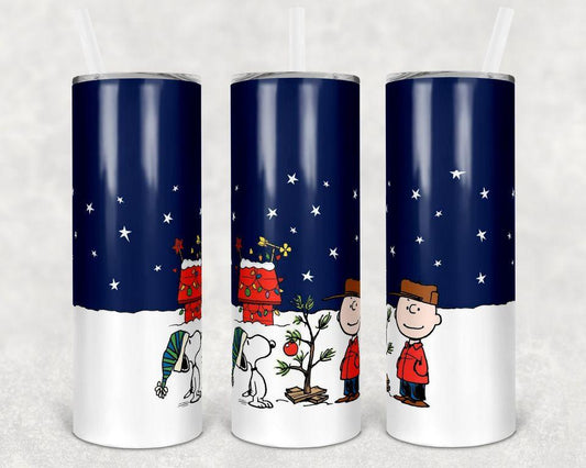 Charlie Brown Christmas 20 Oz Skinny Tumbler