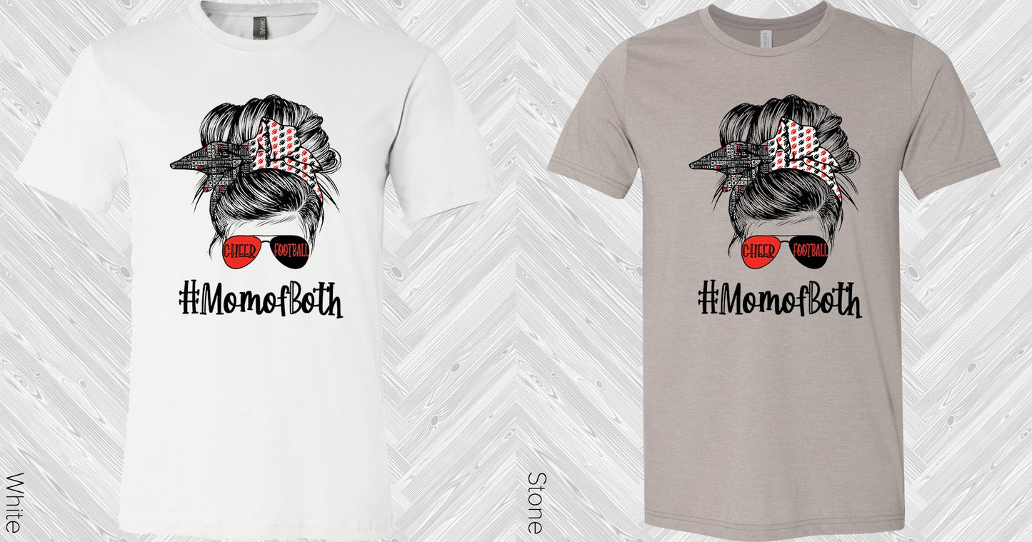 Cheer Football Mom Of Both Graphic Tee Graphic Tee