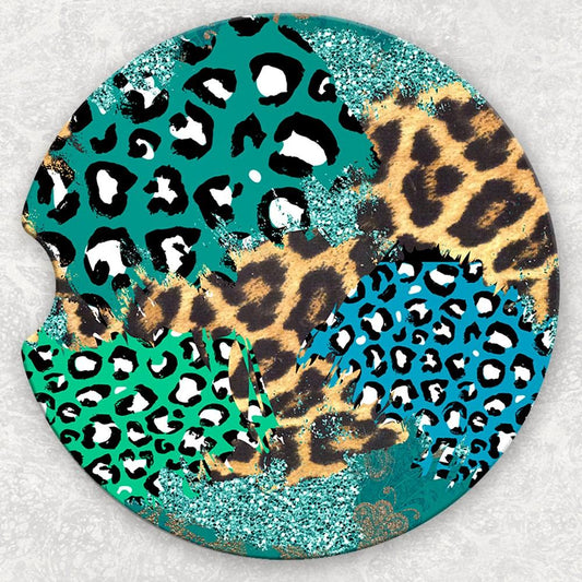 Car Coaster Set - Cheetah Leopard Pattern