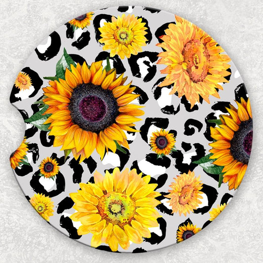 Car Coaster Set - Cheetah Sunflowers