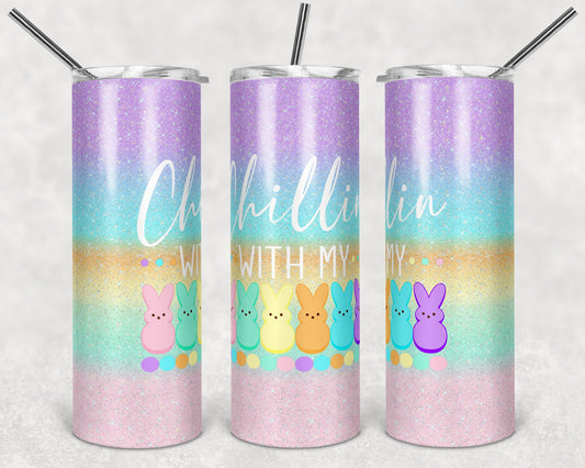 Chillin With My Peeps 20 Oz Skinny Tumbler