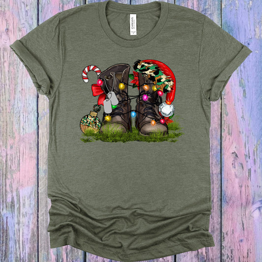Christmas Military Boots Graphic Tee Graphic Tee