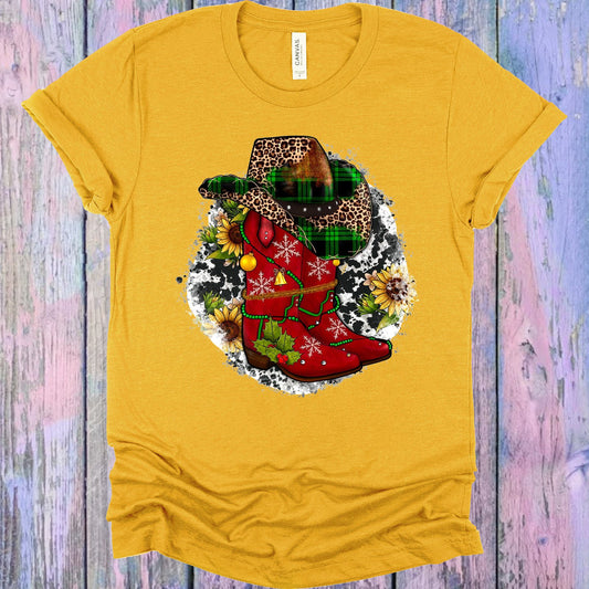 Christmas Cowboy Boots Graphic Tee Graphic Tee
