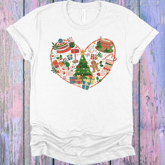 Christmas Doodle Heart Graphic Tee Graphic Tee