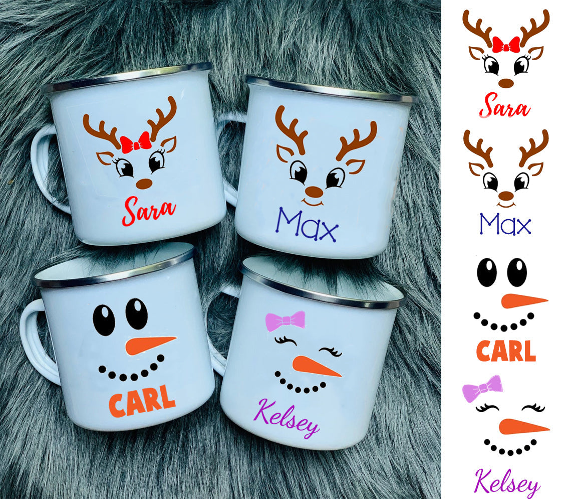 Reindeer Girl Personalized Christmas Mug Coffee