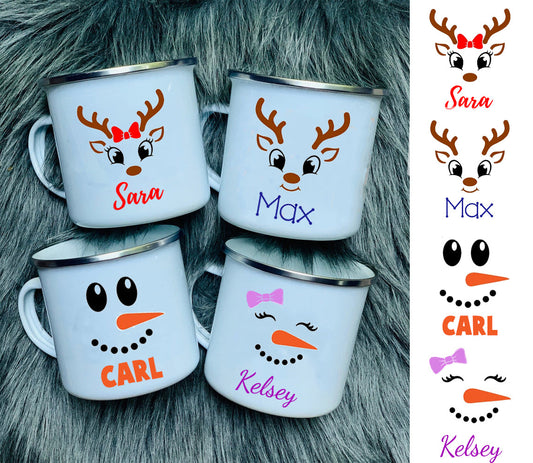Reindeer Girl Personalized Christmas Mug Coffee