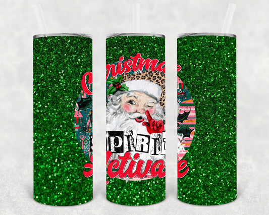 Christmas Spirit Activate 20 Oz Skinny Tumbler