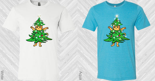 Christmas Tree Cat Graphic Tee Graphic Tee