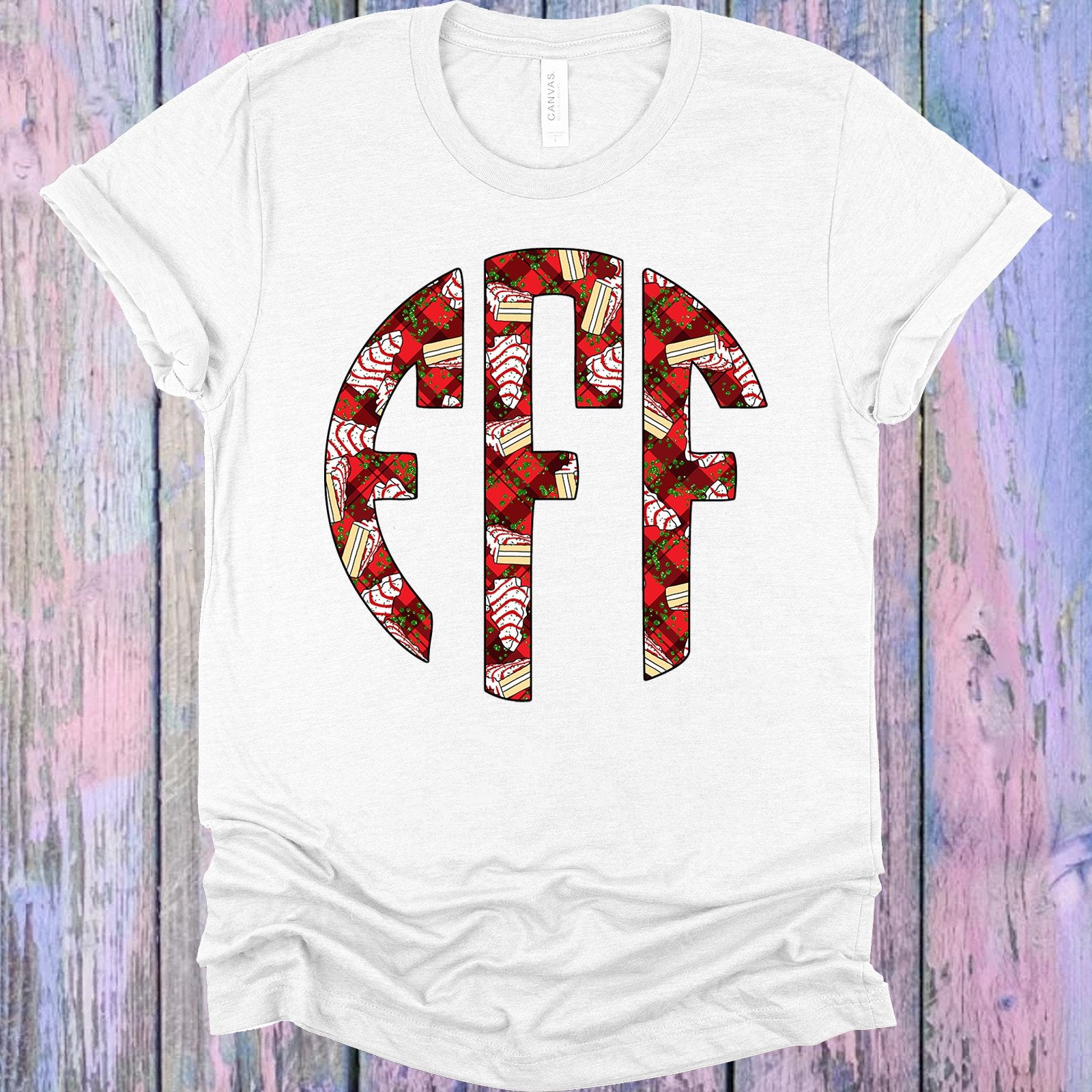 Christmas Tree Snacks Monogram Graphic Tee Graphic Tee