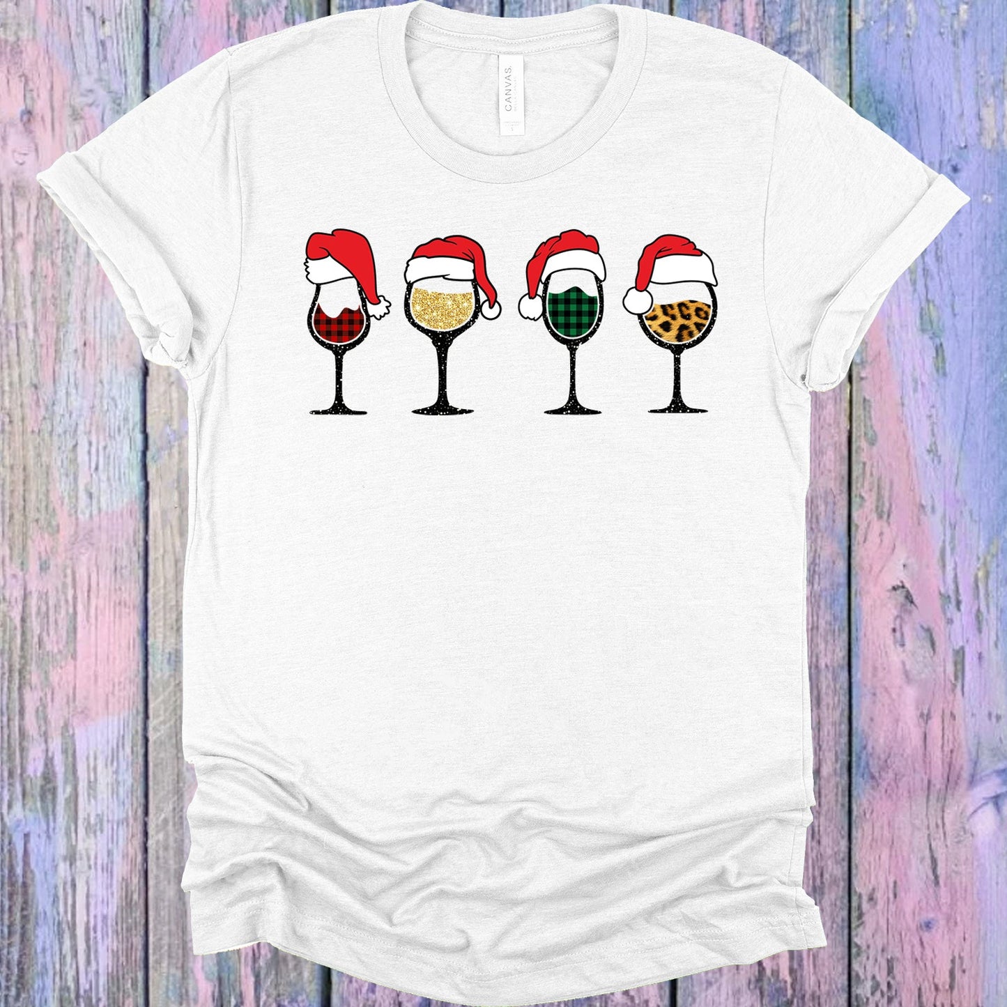 Christmas Wine Glasses Graphic Tee Graphic Tee