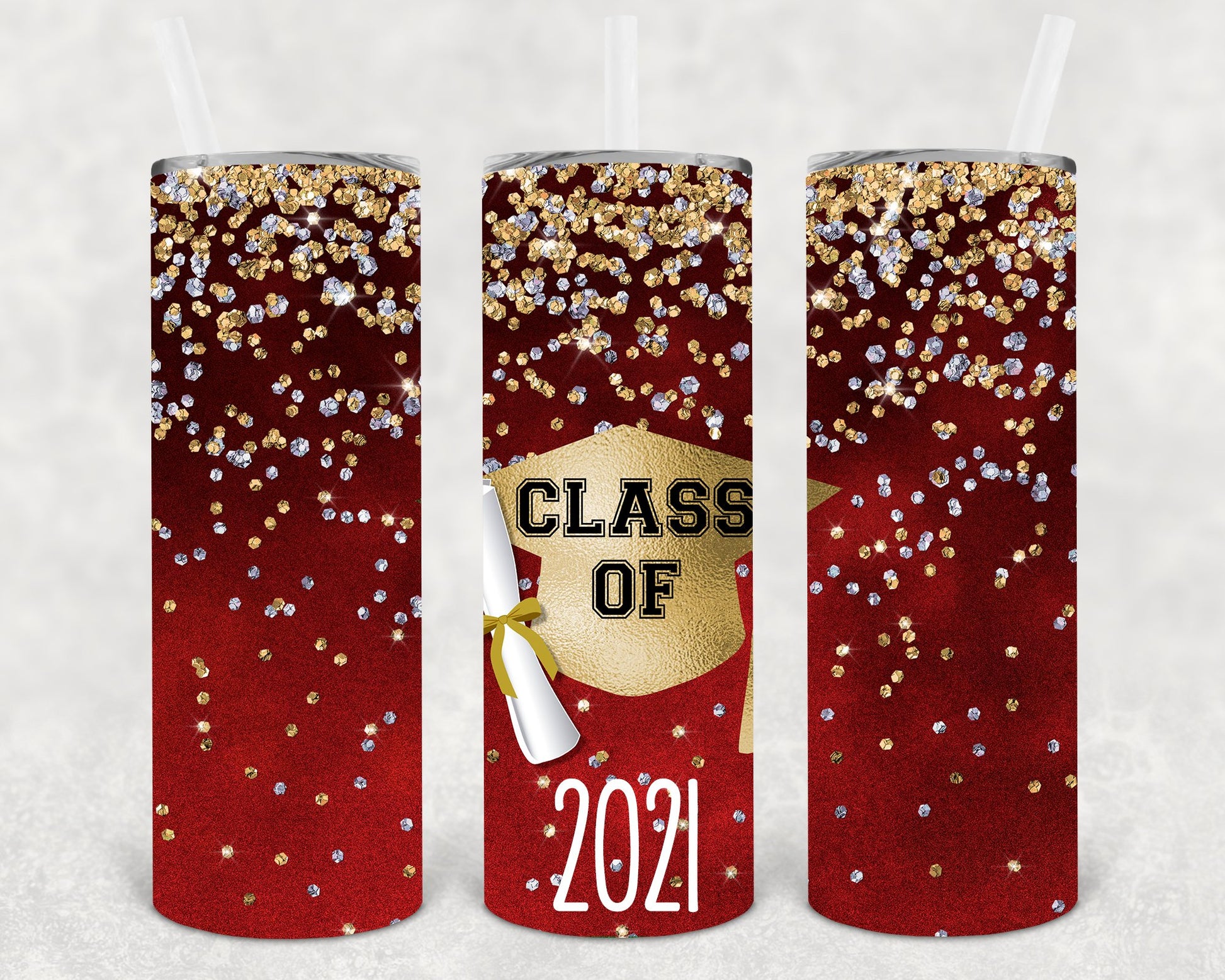 Class Of 2021 Red 20 Oz Skinny Tumbler