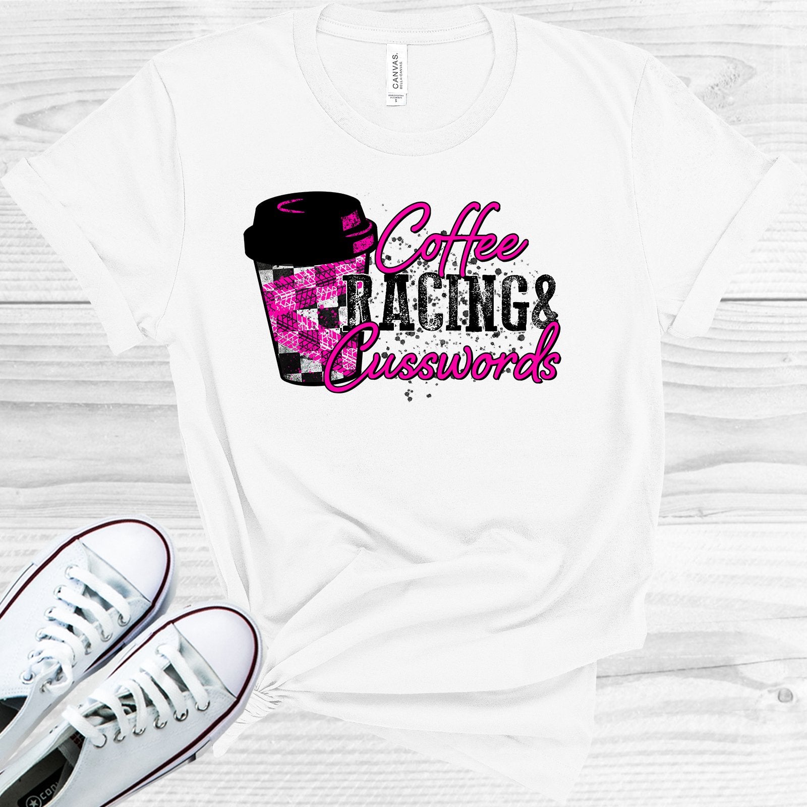 Coffee Racing And Cusswords Graphic Tee Graphic Tee