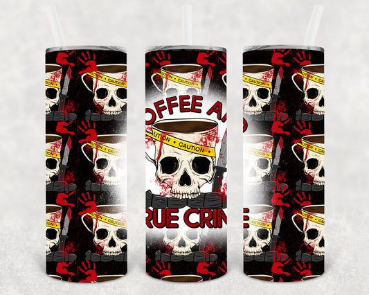 Coffee And True Crime 20 Oz Skinny Tumbler